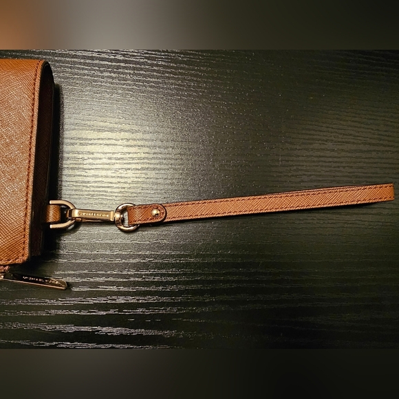 Michael‎ Kors Jet Set Travel Large Double Zip Phone Wallet Brown Luggage - Picture 3 of 7